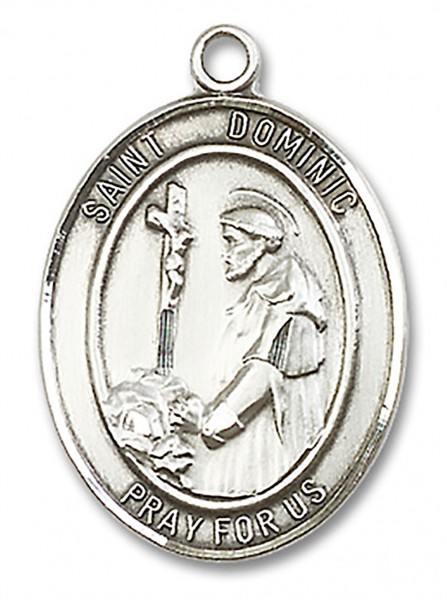 St. Dominic De Guzman Medal, Sterling Silver, Large - No Chain