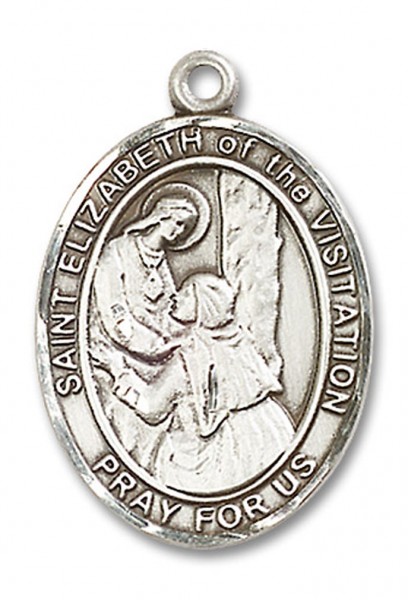 St. Elizabeth of the Visitation Medal, Sterling Silver, Large - No Chain