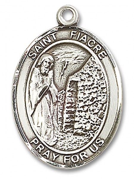 St. Fiacre Medal, Sterling Silver, Large - No Chain