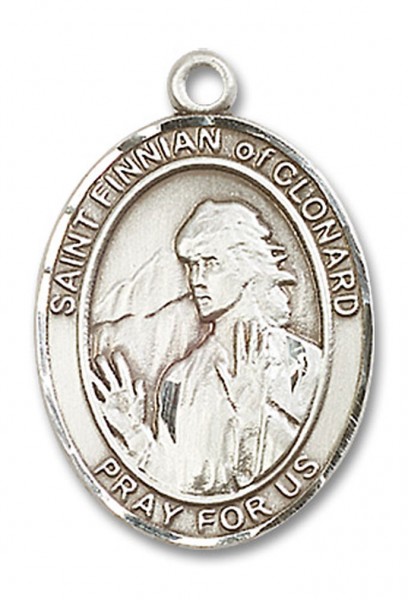 St. Finnian of Clonard Medal, Sterling Silver, Large - No Chain