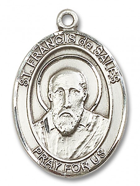 St. Francis De Sales Medal, Sterling Silver, Large - No Chain