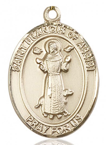St. Francis of Assisi Medal, Gold Filled, Large - No Chain