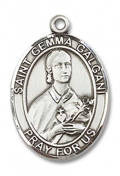 St. Gemma Galgani Medal, Sterling Silver, Large - No Chain
