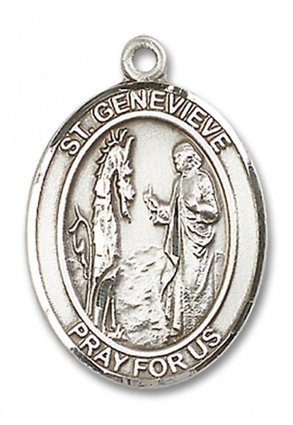 St. Genevieve Medal, Sterling Silver, Large - No Chain