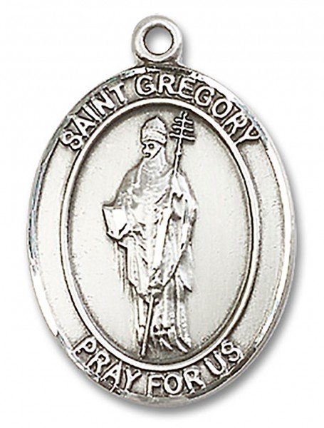 St. Gregory the Great Medal, Sterling Silver, Large - No Chain