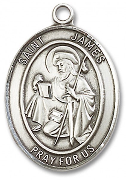 St. James the Greater Medal, Sterling Silver, Large - No Chain