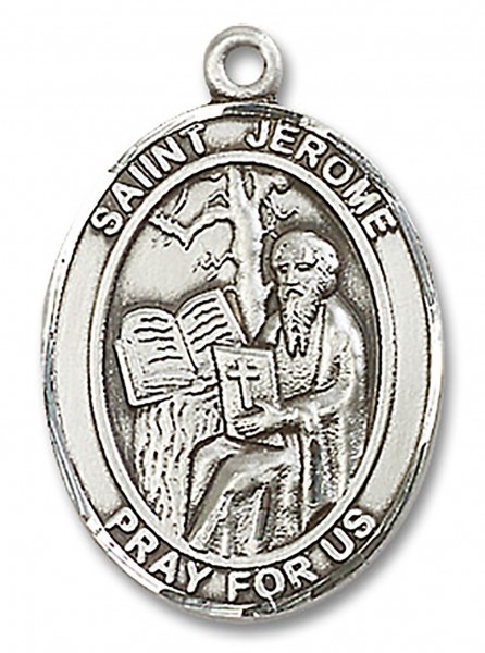 St. Jerome Medal, Sterling Silver, Large - No Chain
