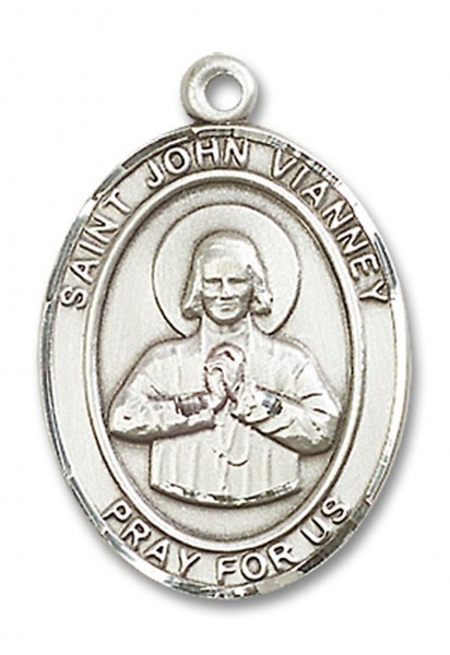 St. John Vianney Medal, Sterling Silver, Large - No Chain