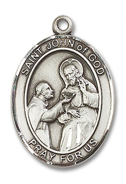 St. John of God Medal, Sterling Silver, Large - No Chain