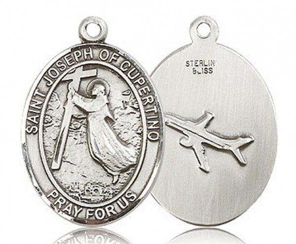 St. Joseph of Cupertino Medal, Sterling Silver, Large - No Chain