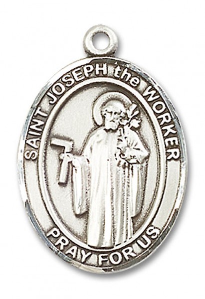 St. Joseph the Worker Medal, Sterling Silver, Large - No Chain