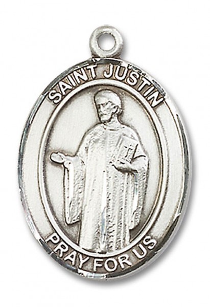 St. Justin Medal, Sterling Silver, Large - No Chain
