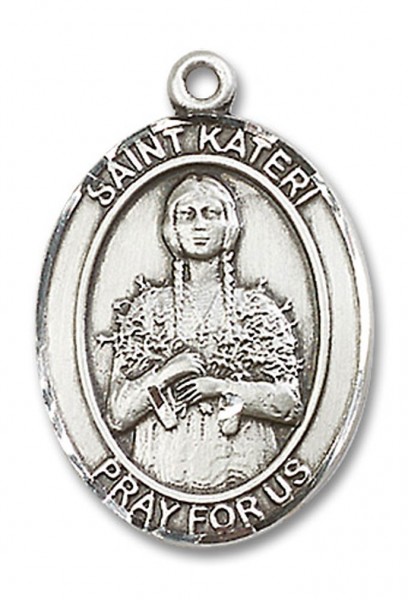 St. Kateri Medal, Sterling Silver, Large - No Chain