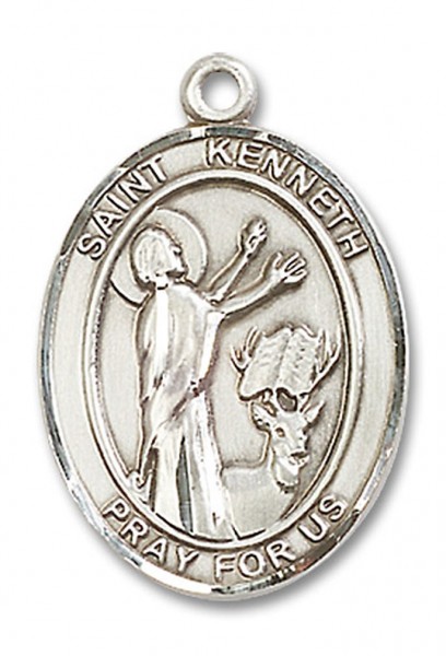 St. Kenneth Medal, Sterling Silver, Large - No Chain