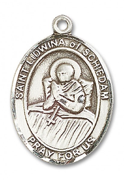 St. Lidwina of Schiedam Medal, Sterling Silver, Large - No Chain