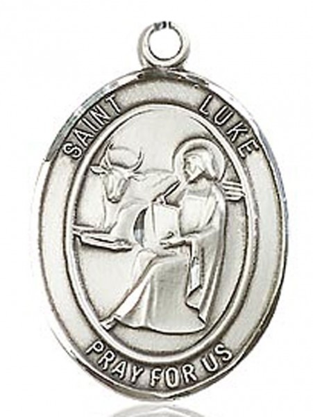 St. Luke the Apostle Medal, Sterling Silver, Large - No Chain
