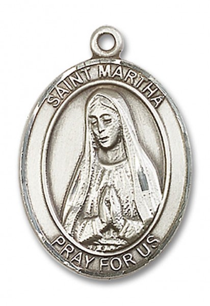 St. Martha Medal, Sterling Silver, Large - No Chain