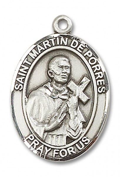 St. Martin de Porres Medal, Sterling Silver, Large - No Chain