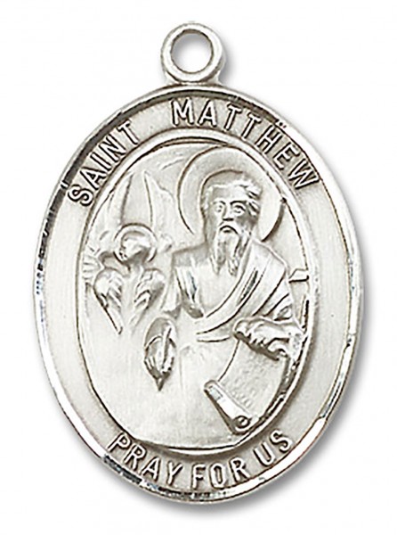 St. Matthew the Apostle Medal, Sterling Silver, Large - No Chain