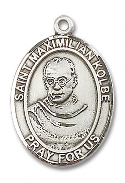 St. Maximilian Kolbe Medal, Sterling Silver, Large - No Chain