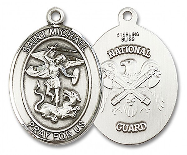 St. Michael National Guard Medal, Sterling Silver, Large - No Chain