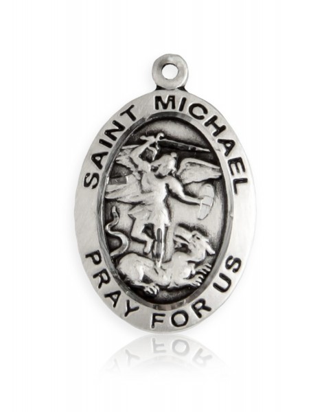 St. Michael the Archangel Medal, Sterling Silver - No Chain