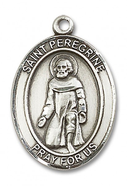 St. Peregrine Laziosi Medal, Sterling Silver, Large - No Chain