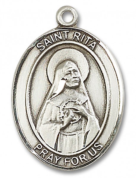 St. Rita of Cascia Medal, Sterling Silver, Large - No Chain