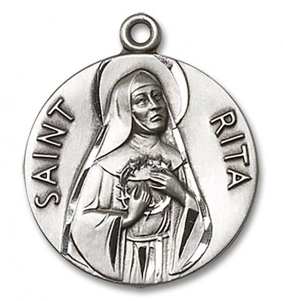 St. Rita of Cascia Medal, Sterling Silver - No Chain