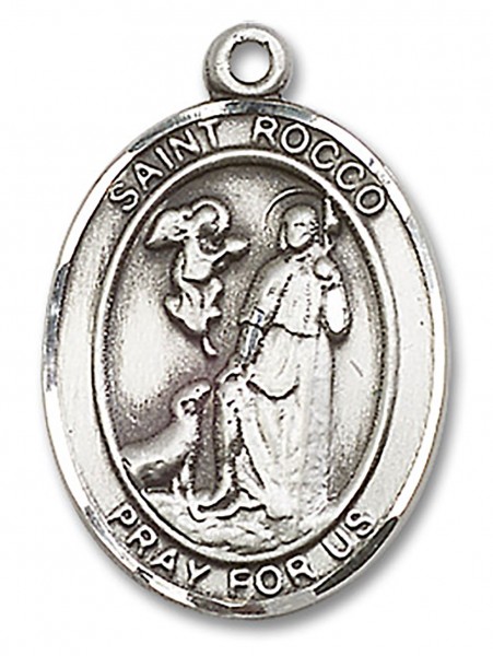 St. Rocco Medal, Sterling Silver, Large - No Chain