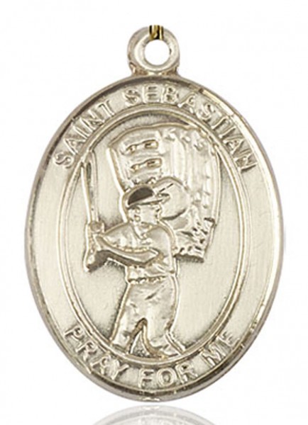 St. Sebastian Baseball Medal, Gold Plated - No Chain
