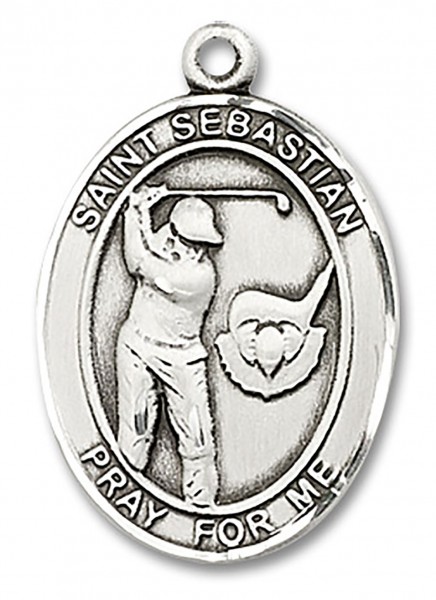 St. Sebastian Golf Medal, Sterling Silver, Large - No Chain