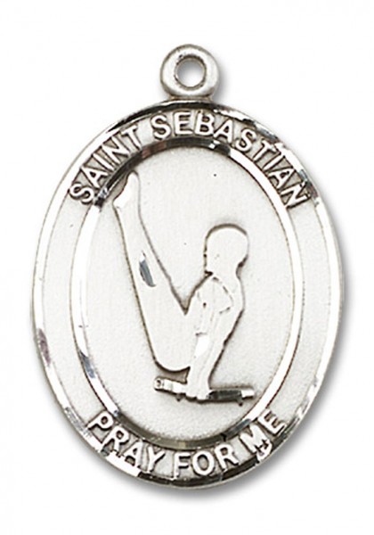 St. Sebastian Gymnastics Medal, Sterling Silver, Large - No Chain