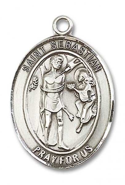 St. Sebastian Medal, Sterling Silver, Large - No Chain