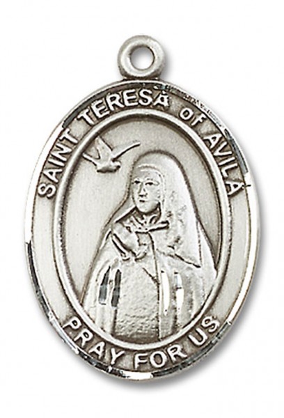 St. Teresa of Avila Medal, Sterling Silver, Large - No Chain