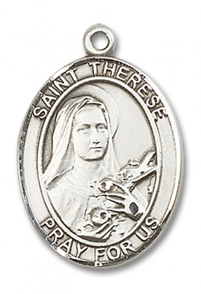 St. Therese of Lisieux Medal, Sterling Silver, Large - No Chain