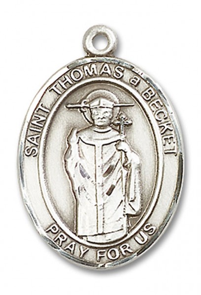 St. Thomas A Becket Medal, Sterling Silver, Large - No Chain