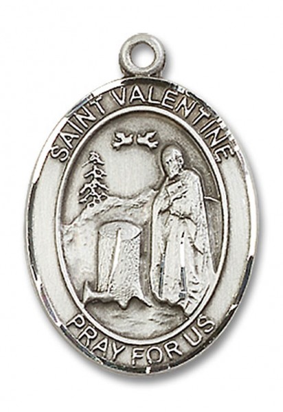 St. Valentine of Rome Medal, Sterling Silver, Large - No Chain