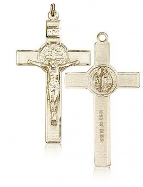 Women's 14 Karat Gold Filled St. Benedict Crucifix Pendant - No Chain
