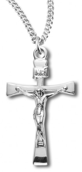 Women's Modern Maltese Crucifix Necklace, Sterling Silver with Chain Options - 18&quot; 1.8mm Sterling Silver Chain + Clasp