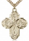 4 Way Cross Pendant, Gold Filled