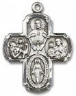 4 Way Cross Pendant, Sterling Silver