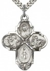 4 Way Cross Pendant, Sterling Silver