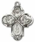 4 Way Cross Pendant, Sterling Silver