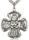 5 Way Cross Pendant, Sterling Silver