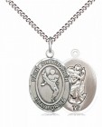 Boy's Pewter Oval St. Christopher Martial Arts Medal