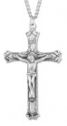 Men's Sterling Silver Tear Drop Carvings Crucifix Necklace with Chain Options