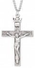 Men's Woven Texture Crucifix Necklace, Sterling Silver with Chain Options