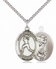 Girl's Pewter Oval St. Christopher Softball Medal