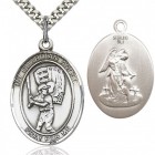 Guardian Angel Baseball Medal, Sterling Silver, Large